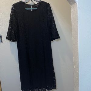 Women’s black lace bell sleeve dress